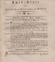 Amts-Blatt der Königlichen Regierung zu Danzig, 20. Mai 1835, Nr. 20