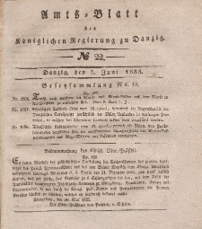 Amts-Blatt der Königlichen Regierung zu Danzig, 3. Juni 1835, Nr. 22