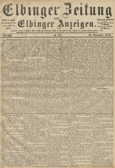 Elbinger Zeitung und Elbinger Anzeigen, Nr. 271 Freitag 19. November 1886