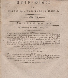 Amts-Blatt der Königlichen Regierung zu Danzig, 24. Juni 1835, Nr. 25