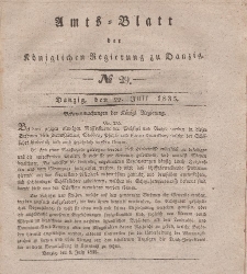 Amts-Blatt der Königlichen Regierung zu Danzig, 22. Juli 1835, Nr. 29