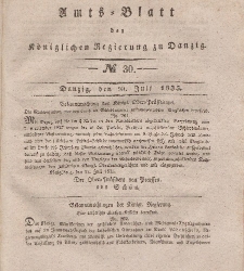 Amts-Blatt der Königlichen Regierung zu Danzig, 29. Juli 1835, Nr. 30