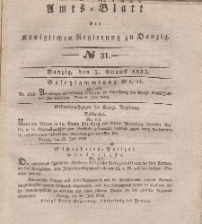 Amts-Blatt der Königlichen Regierung zu Danzig, 5. August 1835, Nr. 31