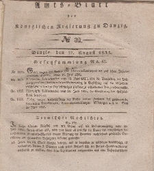 Amts-Blatt der Königlichen Regierung zu Danzig, 12. August 1835, Nr. 32