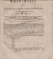 Amts-Blatt der Königlichen Regierung zu Danzig, 19. August 1835, Nr. 33