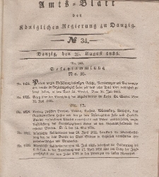 Amts-Blatt der Königlichen Regierung zu Danzig, 26. August 1835, Nr. 34