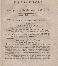 Amts-Blatt der Königlichen Regierung zu Danzig, 9. September 1835, Nr. 36