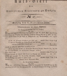 Amts-Blatt der Königlichen Regierung zu Danzig, 16. September 1835, Nr. 37