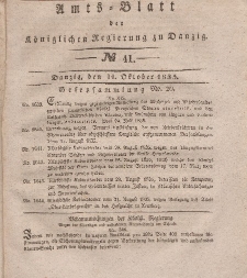 Amts-Blatt der Königlichen Regierung zu Danzig, 14. Oktober 1835, Nr. 41