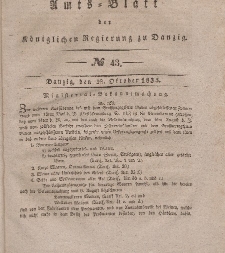 Amts-Blatt der Königlichen Regierung zu Danzig, 28. Oktober 1835, Nr. 43