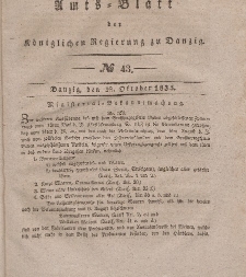 Amts-Blatt der Königlichen Regierung zu Danzig, 28. Oktober 1835, Nr. 43