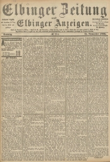 Elbinger Zeitung und Elbinger Anzeigen, Nr. 273 Sonntag 21. November 1886