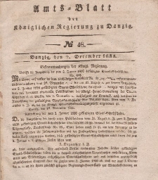 Amts-Blatt der Königlichen Regierung zu Danzig, 2. Dezember 1835, Nr. 48