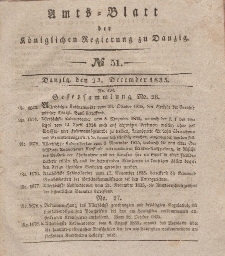 Amts-Blatt der Königlichen Regierung zu Danzig, 23. Dezember 1835, Nr. 51
