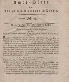 Amts-Blatt der Königlichen Regierung zu Danzig, 30. Dezember 1835, Nr. 52