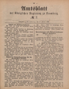 Amtsblatt der Königlichen Preußischen Regierung zu Bromberg, 13. Januar 1888, Nr. 2