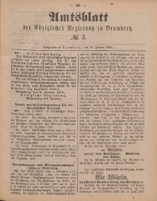 Amtsblatt der Königlichen Preußischen Regierung zu Bromberg, 20. Januar 1888, Nr. 3