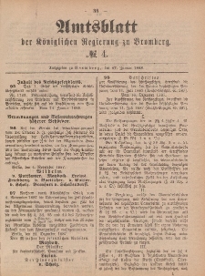 Amtsblatt der Königlichen Preußischen Regierung zu Bromberg, 27. Januar 1888, Nr. 4