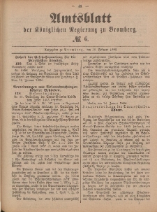 Amtsblatt der Königlichen Preußischen Regierung zu Bromberg, 10. Februar 1888, Nr. 6