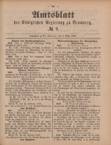 Amtsblatt der Königlichen Preußischen Regierung zu Bromberg, 2. März 1888, Nr. 9