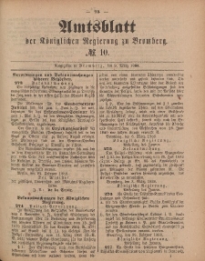 Amtsblatt der Königlichen Preußischen Regierung zu Bromberg, 9. März 1888, Nr. 10