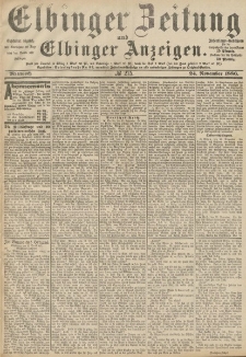 Elbinger Zeitung und Elbinger Anzeigen, Nr. 275 Mittwoch 24. November 1886
