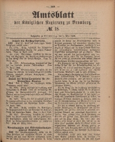 Amtsblatt der Königlichen Preußischen Regierung zu Bromberg, 4. Mai 1888, Nr. 18