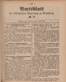 Amtsblatt der Königlichen Preußischen Regierung zu Bromberg, 11. Mai 1888, Nr. 19