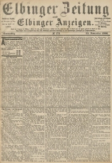 Elbinger Zeitung und Elbinger Anzeigen, Nr. 276 Donnerstag 25. November 1886