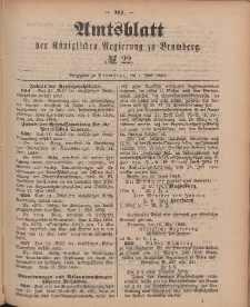 Amtsblatt der Königlichen Preußischen Regierung zu Bromberg, 1. Juni 1888, Nr. 22