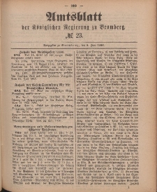 Amtsblatt der Königlichen Preußischen Regierung zu Bromberg, 8. Juni 1888, Nr. 23
