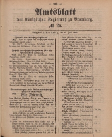 Amtsblatt der Königlichen Preußischen Regierung zu Bromberg, 29. Juni 1888, Nr. 26