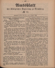 Amtsblatt der Königlichen Preußischen Regierung zu Bromberg, 10. August 1888, Nr. 32