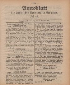 Amtsblatt der Königlichen Preußischen Regierung zu Bromberg, 30. November 1888, Nr. 48