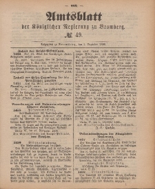 Amtsblatt der Königlichen Preußischen Regierung zu Bromberg, 7. Dezember 1888, Nr. 49