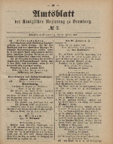 Amtsblatt der Königlichen Preußischen Regierung zu Bromberg, 21. Januar 1887, Nr. 3