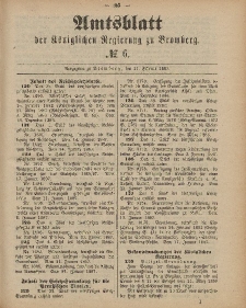 Amtsblatt der Königlichen Preußischen Regierung zu Bromberg, 11. Februar 1887, Nr. 6