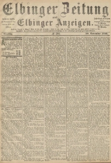 Elbinger Zeitung und Elbinger Anzeigen, Nr. 280 Dienstag 30. November 1886