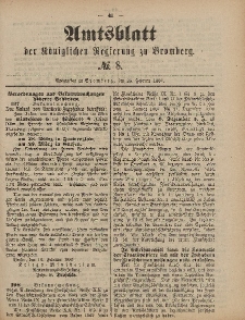 Amtsblatt der Königlichen Preußischen Regierung zu Bromberg, 25. Februar 1887, Nr. 8