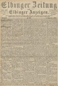 Elbinger Zeitung und Elbinger Anzeigen, Nr. 281 Mittwoch 1. Dezember 1886