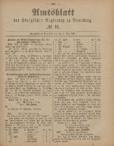 Amtsblatt der Königlichen Preußischen Regierung zu Bromberg, 6. Mai 1887, Nr. 18