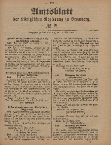 Amtsblatt der Königlichen Preußischen Regierung zu Bromberg, 13. Mai 1887, Nr. 19