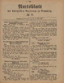 Amtsblatt der Königlichen Preußischen Regierung zu Bromberg, 13. Mai 1887, Nr. 19