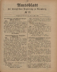 Amtsblatt der Königlichen Preußischen Regierung zu Bromberg, 3. Juni 1887, Nr. 22