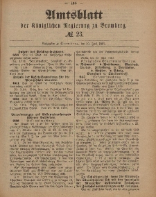 Amtsblatt der Königlichen Preußischen Regierung zu Bromberg, 10. Juni 1887, Nr. 23