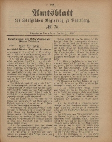 Amtsblatt der Königlichen Preußischen Regierung zu Bromberg, 24. Juni 1887, Nr. 25