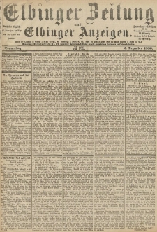 Elbinger Zeitung und Elbinger Anzeigen, Nr. 282 Donnerstag 2. Dezember 1886