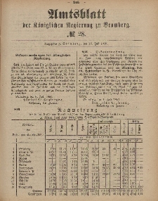 Amtsblatt der Königlichen Preußischen Regierung zu Bromberg, 15. Juli 1887, Nr. 28