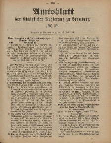 Amtsblatt der Königlichen Preußischen Regierung zu Bromberg, 22. Juli 1887, Nr. 29