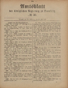 Amtsblatt der Königlichen Preußischen Regierung zu Bromberg, 29. Juli 1887, Nr. 30